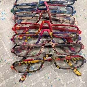 Lot Of Seven Readers Plastic Frames Retro Colorful Eyeglasses Glasses